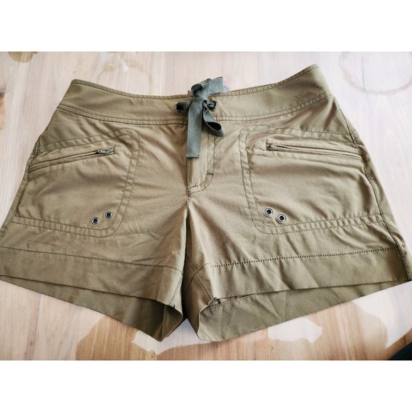 ATHLETA Brownish/Green Drawstring Waist Utility Shorts SZ 4/14.5 x12"Length - Picture 7 of 7